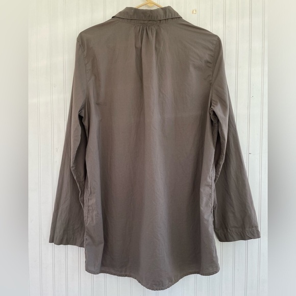 Garnet Hill Women's Brown Gray Oversized Long Sleeve Tunic Popover Size Medium - Picture 2 of 7